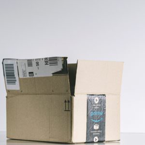 Amazon box in studio background Amazon box in studio background